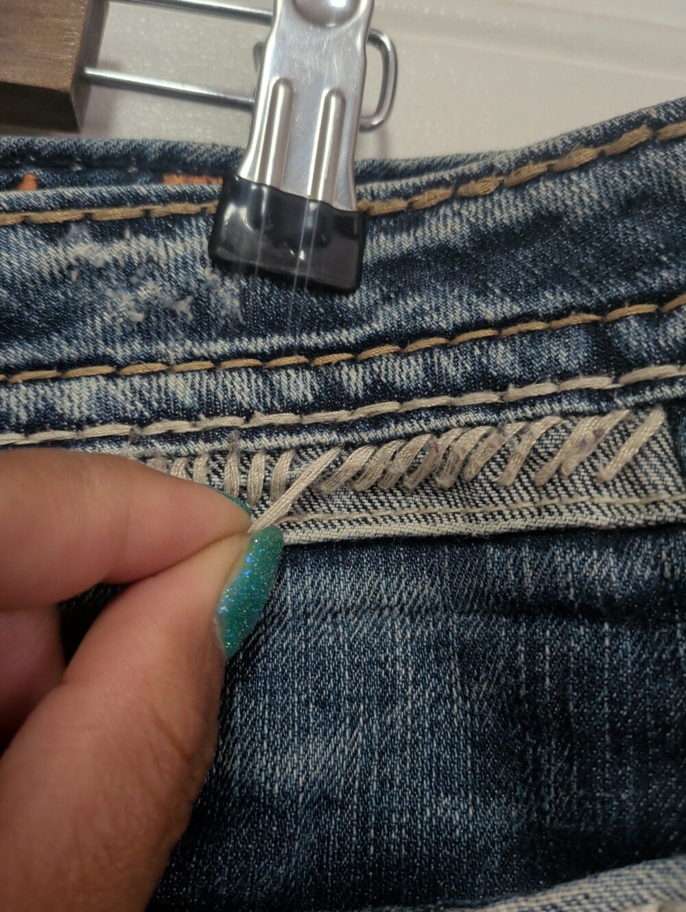 Rock Revial Roza Easy Boot Women Blue Denim Jeans Sz 31 Flap Pocket Distressed - Picture 4 of 16